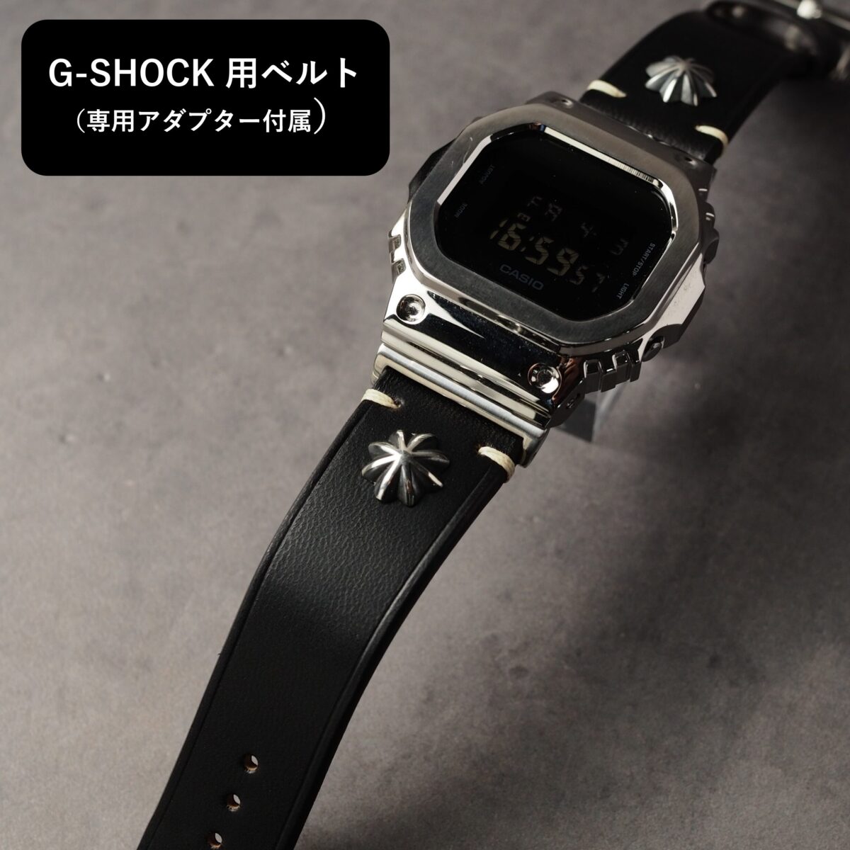 G-SHOCK用ベルト 【SILVER CONCHO】Type：CLASSIC　ブラック